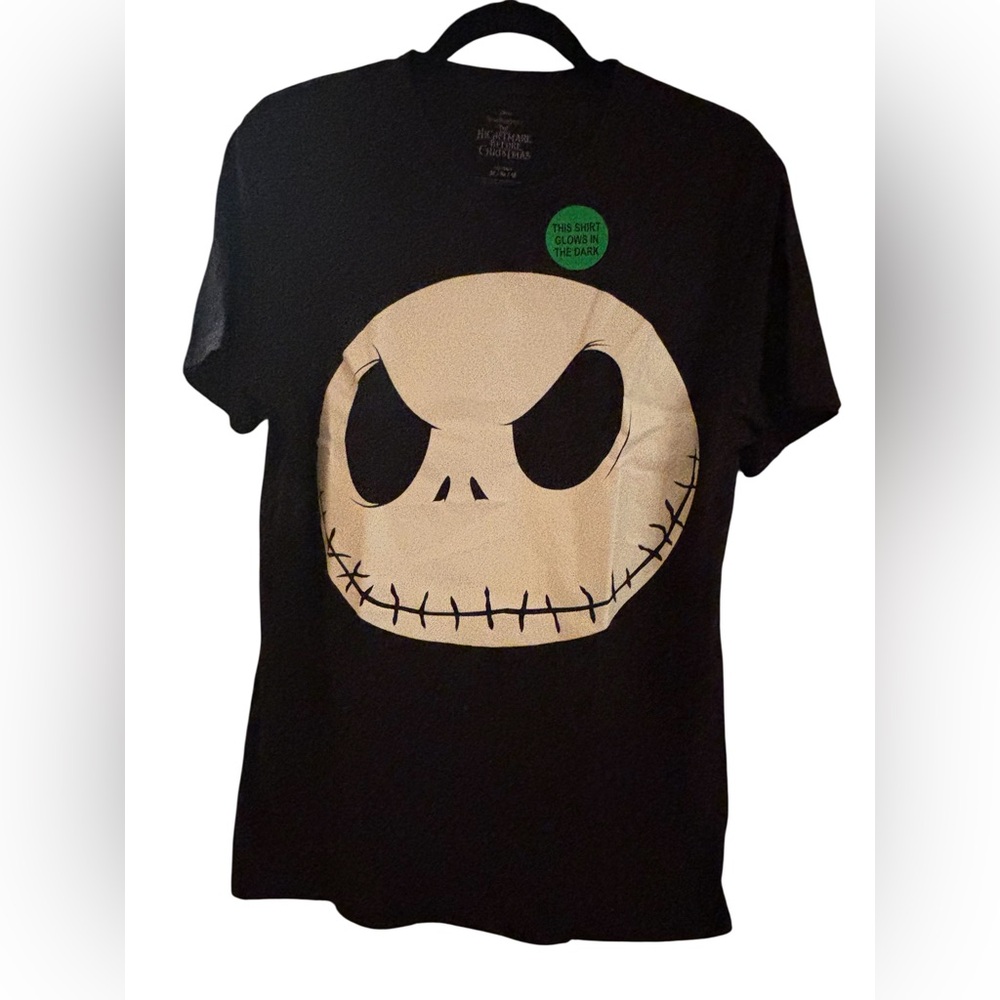 Disney Black Nightmare Before Christmas Glow in The Dark T-Shirt Medium